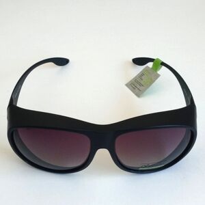 Yodo Black Sunglasses Purple Tint Side Window Case Pouch Goes Over Your Glasses